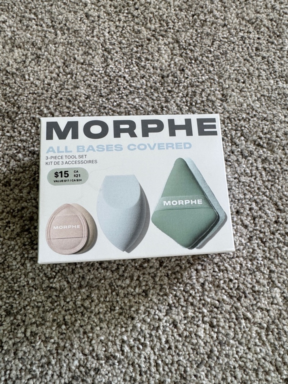 Morphe Neutral Pastel 3-Piece Makeup Sponge Set - Pink, Light Gray, Sage
